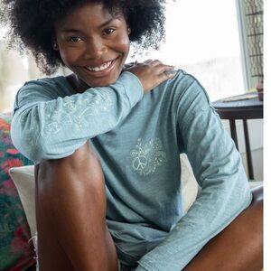 Natural Life Oversized Cotton Doodle Longsleeve Tee Size XXL